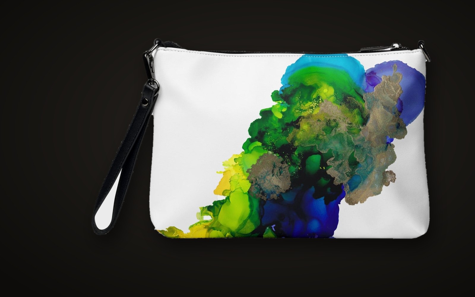 Honesty Brutal — Serpenti crossbody in vegan leather, printed with original artwork, on a dark cinematic ground